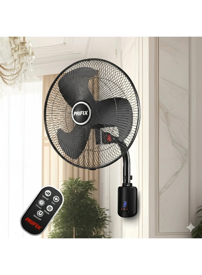 بريفيكس مروحة حائط شارك WFS-181 مع ريموت كنترول – قوية، 3 سرعات، تصميم عصري موفر للمساحة - Image 5