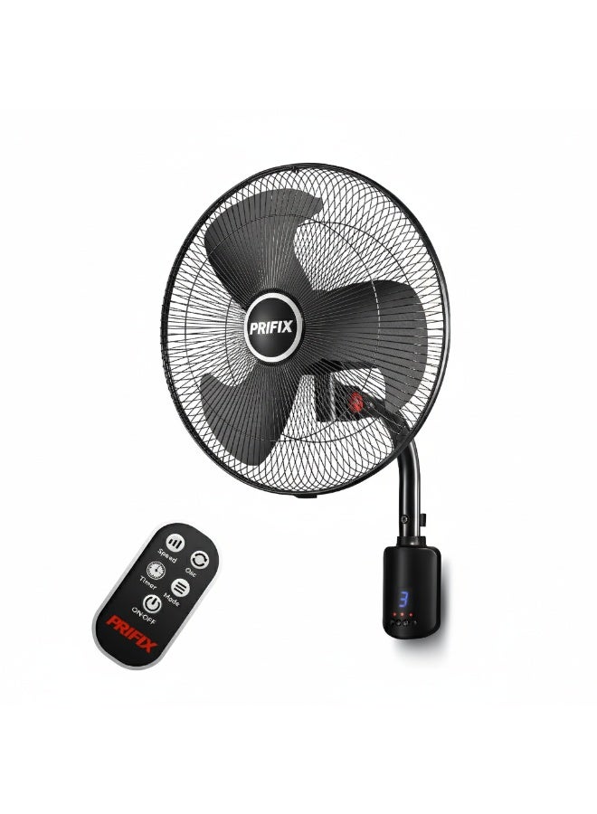 بريفيكس مروحة حائط شارك WFS-181 مع ريموت كنترول – قوية، 3 سرعات، تصميم عصري موفر للمساحة - Image 1