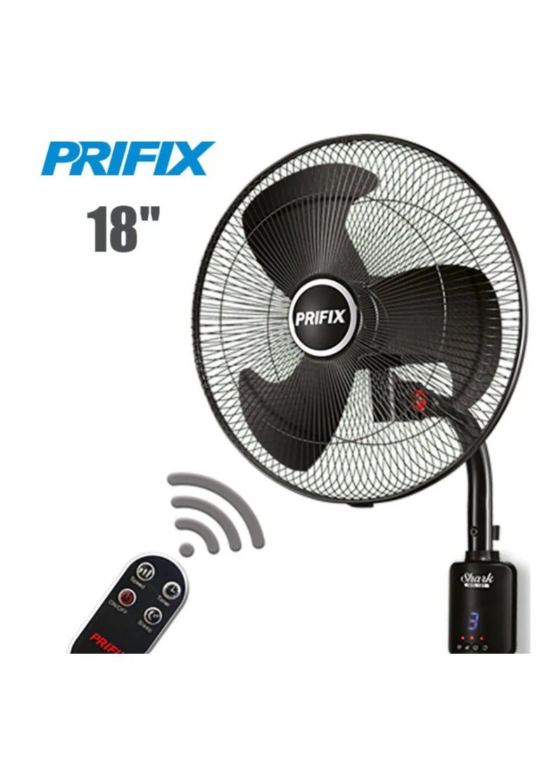بريفيكس مروحة حائط شارك WFS-181 مع ريموت كنترول – قوية، 3 سرعات، تصميم عصري موفر للمساحة - Image 4