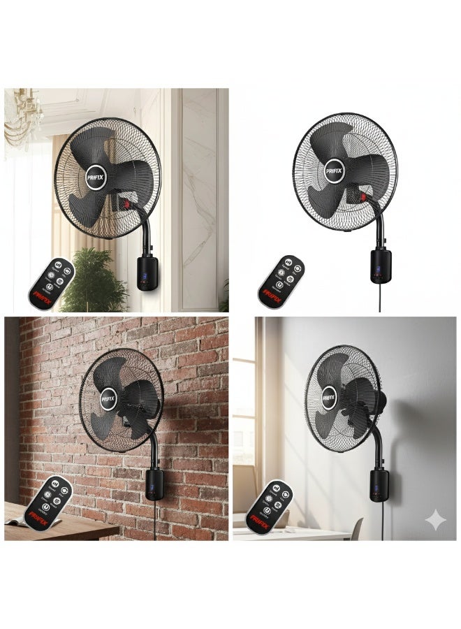 بريفيكس مروحة حائط شارك WFS-181 مع ريموت كنترول – قوية، 3 سرعات، تصميم عصري موفر للمساحة - Image 2