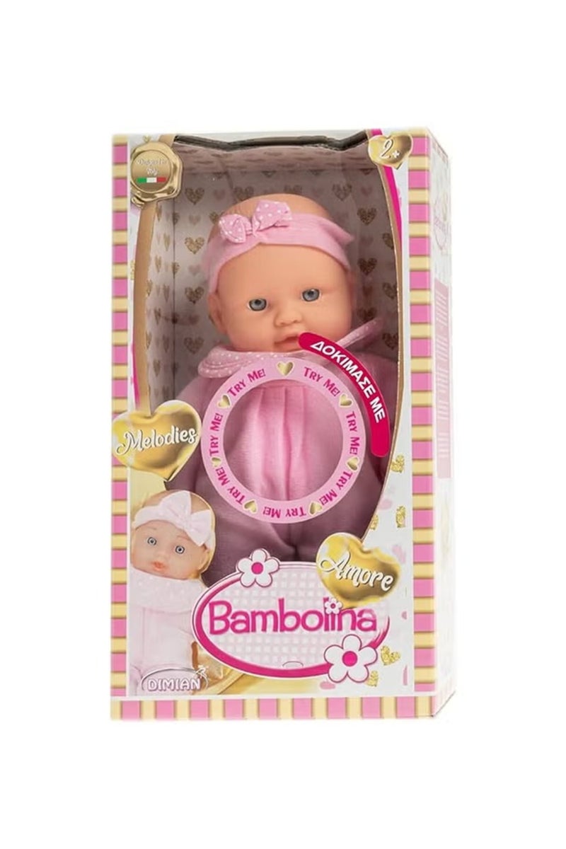 Bambolina دمية أمور الناعمة مع أصوات الأطفال، 26 سم، وردي - Image 2