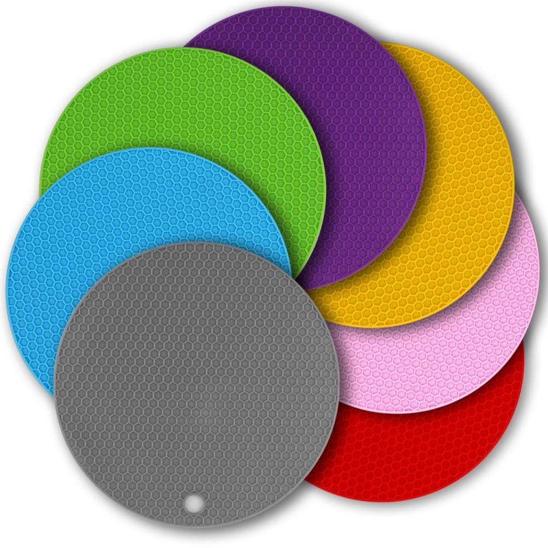 Cozihom 7 Inch Silicone Trivet Mat, 7 Packs - Image 1