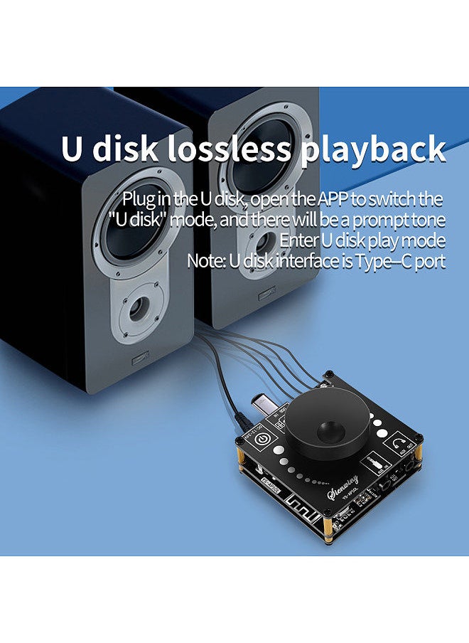 Generic 2 Channel BT 5.1 Digital Audio Amplifier Board Module High and Low Tone Adjustment Mobilephone APP Control Support AUX 3.5mm Audio U disk Sound Card Input  - Image 5