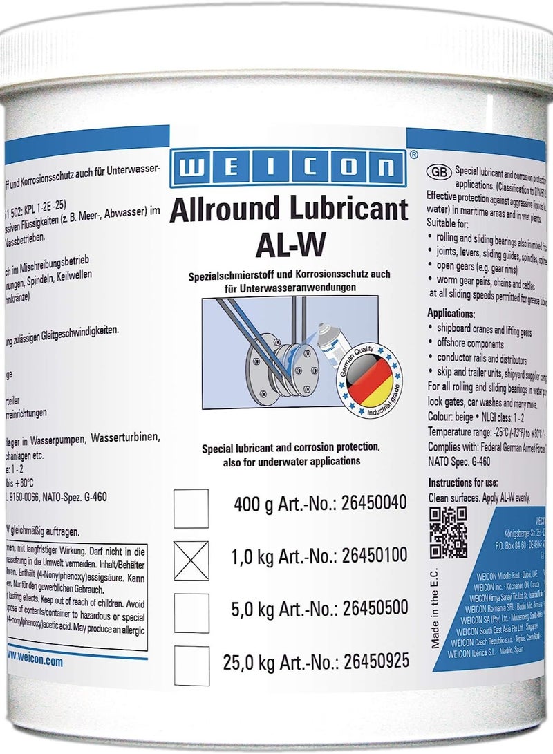 WEICON AL-W | 1 kg | High Performance Grease | Special lubricant applicable under water. - Image 1