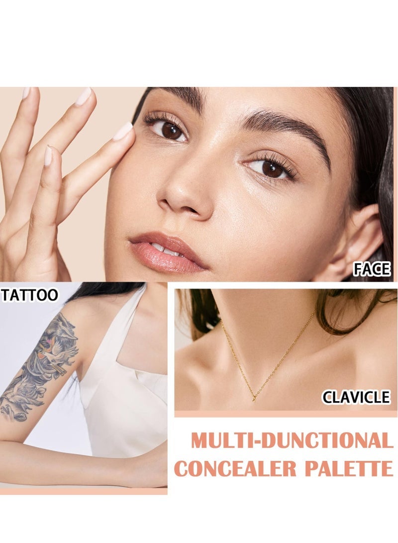Captaintech Concealer Contour Palette,15 Colors Cream Contour Makeup Palette with Brush,Contouring Liquid Foundation Concealer Palette Highlighting Makeup Kit for Conceals Dark Circles,Blemish - Image 2