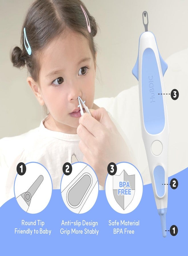 Hubdic HubiBaby 3 in 1 Baby Nose Cleaning Tweezer Booger Remover and Baby Ear Wax Removal Tool with Soft Silicone Dual Ear Wax and Safe Nasal Picker for Newborns Infants & Toddlers - Image 2