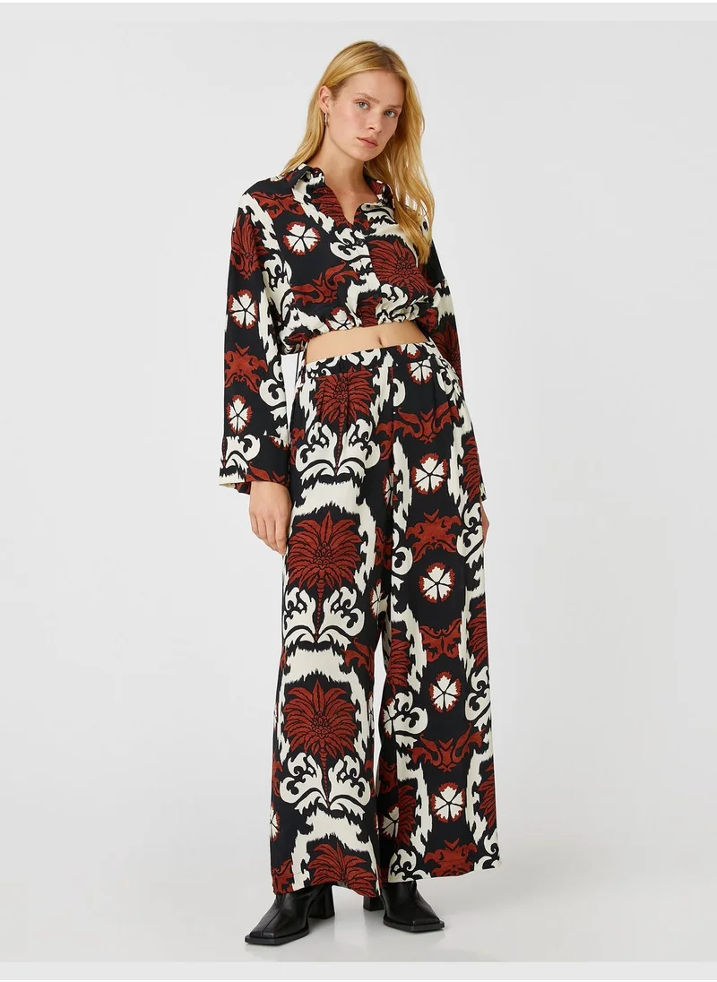KOTON Crop Shirt Shirred Waist