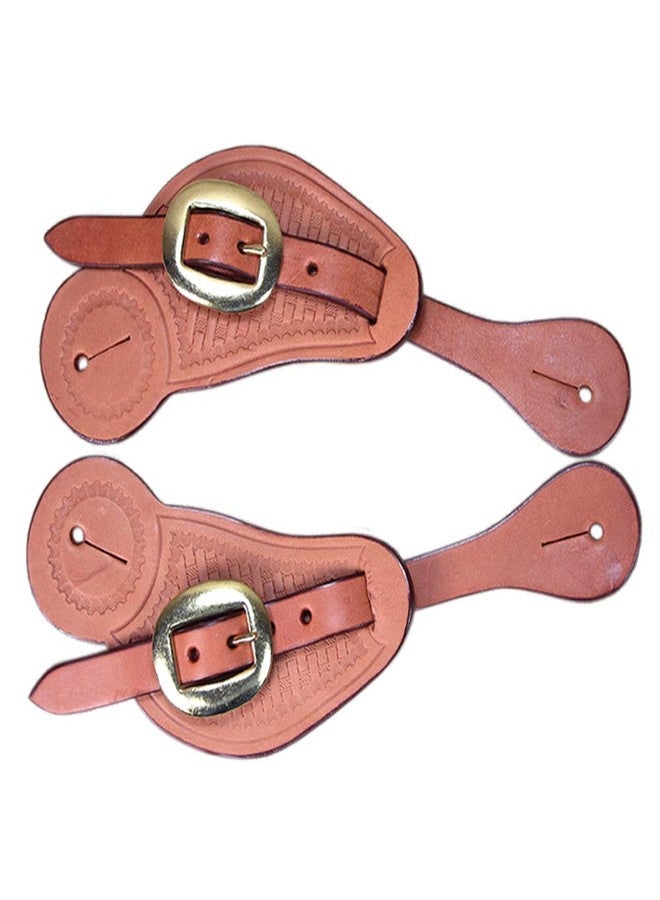 HILASON Western Tack Horse Leather Cowboy Spur Straps Chestnut - Image 1