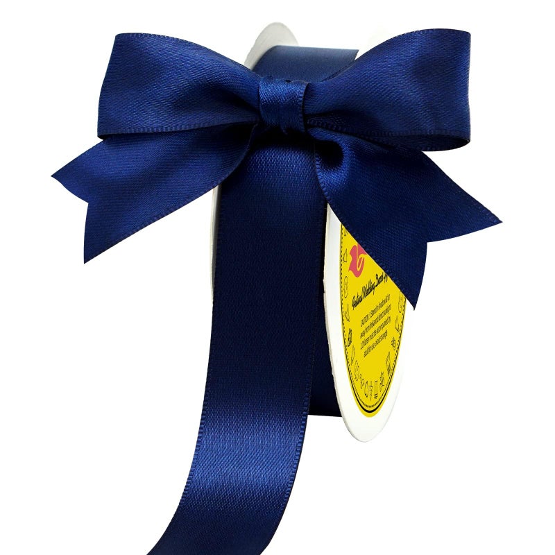 LEEQE Double Face Navy Blue Satin Ribbon 78 inch X 25 Yards Polyester Navy Blue Ribbon for Gift Wrapping Very Suitable for Weddings Party Invitation Decorations and More