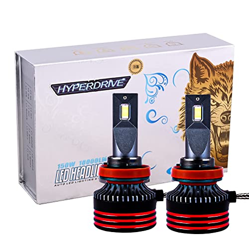 Casago CAHYH11 Hyperdrive H8/H9/H11 150W LED Headlight For Automobiles With Ultra Bright 6000k White Beam Bulbs Plug-Play Design Water Resistant(IP65) And Easy Installation - Image 1