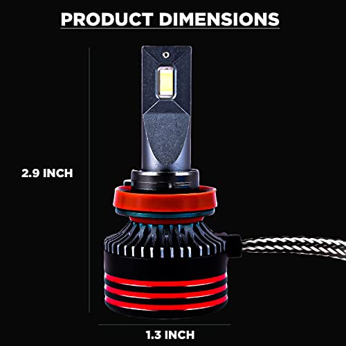 Casago CAHYH11 Hyperdrive H8/H9/H11 150W LED Headlight For Automobiles With Ultra Bright 6000k White Beam Bulbs Plug-Play Design Water Resistant(IP65) And Easy Installation - Image 2