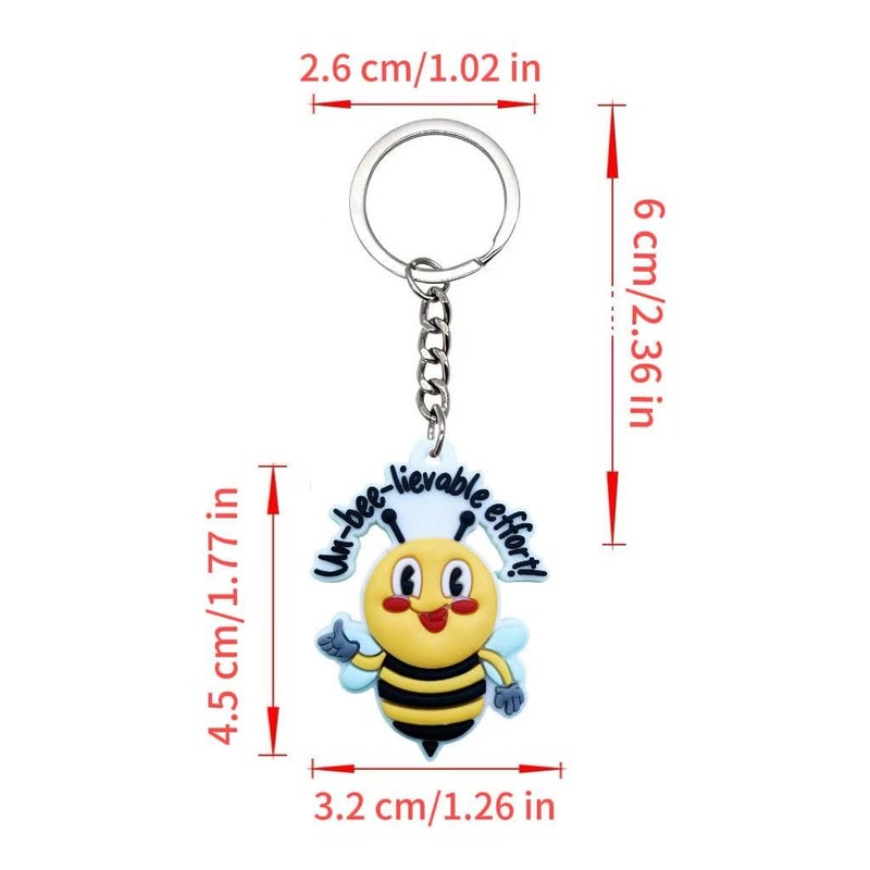 Ella & Emma 20PCS Cute Keychain Party Favors for Kids â€“ Motivational Pun Charms, Classroom Prizes, Birthday Goodie Bag Fillers, School Rewards, Teacher Treasure Box Toys, Backpack Keyrings Bulk - Image 5