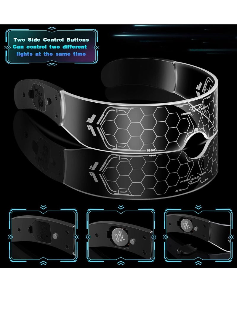 Y&D Cyberpunk Style LED Colorful Light Emitting Technology Glasses, Bar Bounce Party Transparent Sci-fi Honeycomb Light-emitting Future Flash Glasses  - Image 4