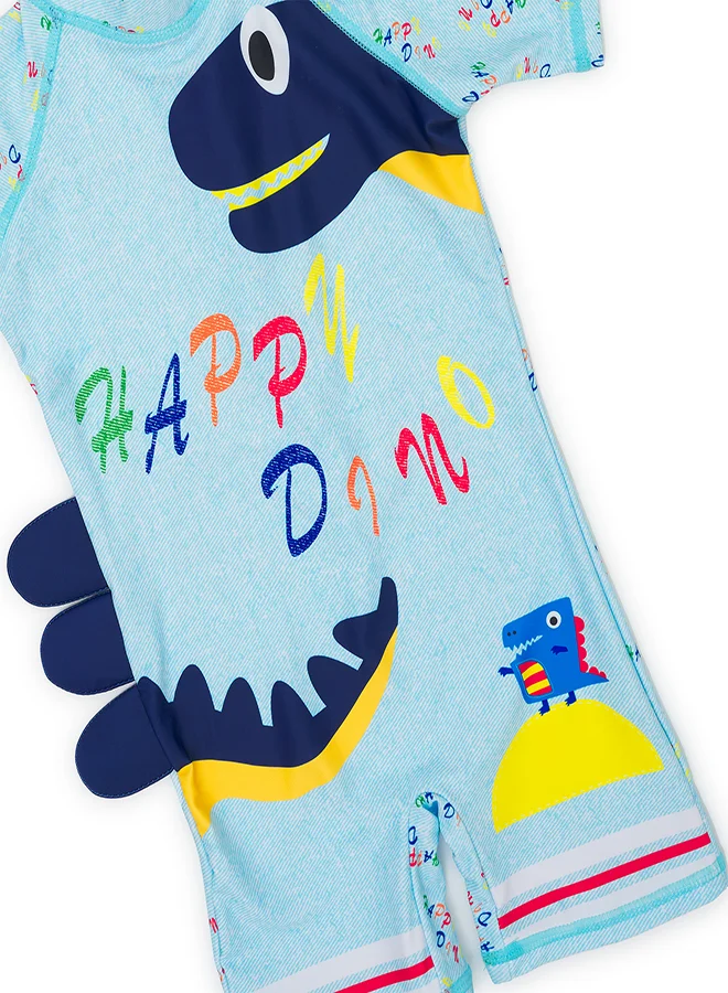 babyqlo Happy Dino Swimwear Set with Cap for Boys