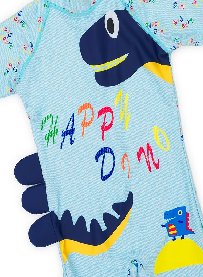 babyqlo Happy Dino Swimwear Set with Cap for Boys