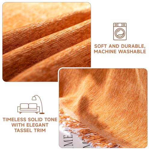 VC Life VClife Modern Orange Couch Cover, Large Chenille Sofa Cover for L Shape Couch, Breathable Washable Couch Cover for 2 Cushion Couch Sofa, Living Room Furniture Protector for Kids 71"x 118" - Image 4