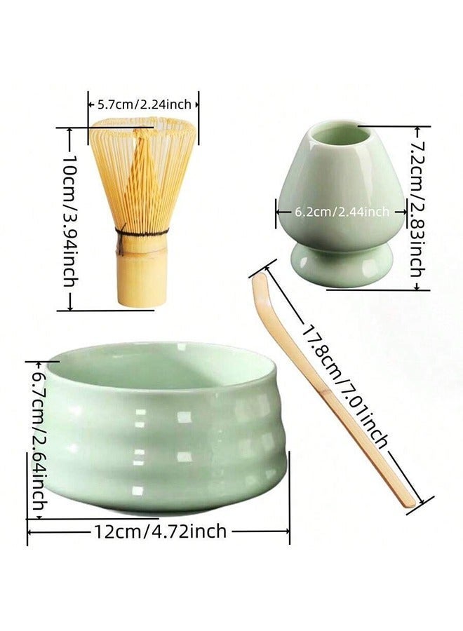 ميكو اغراض الماتشا 4 قطع، ويسك ماتشا مع وعاء سيراميك وخفاقة بامبو وملعقة، طقم تحضير الماتشا التقليدي الفاخر - Image 2