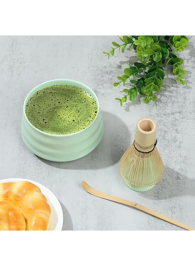 ميكو اغراض الماتشا 4 قطع، ويسك ماتشا مع وعاء سيراميك وخفاقة بامبو وملعقة، طقم تحضير الماتشا التقليدي الفاخر - Image 5