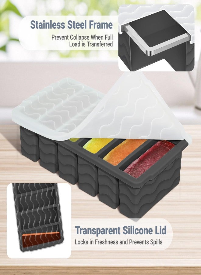 Aopigavi 1/2 Cup Silicone Freezer Molds with Lid, 2-Pack Silicone Freezer Trays for Soup, Sauce & Broth - Meal Prep Containers, Large Ice Cube Tray, Oven & Dishwasher Safe - Image 4