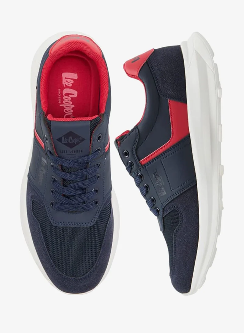 Lee Cooper Men's Panelled Sneakers with Lace-Up Closure
