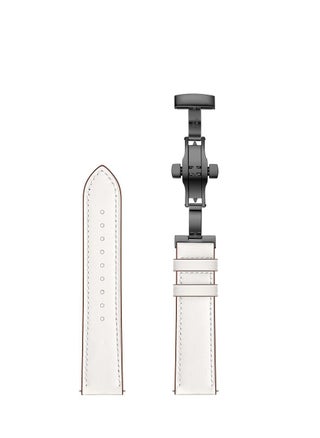 White with black buckle