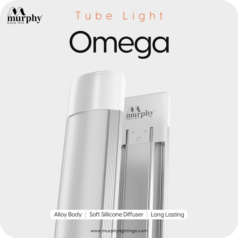 MURPHY Omega 60W E26 LED Tube Light | Ultra-Slim 4ft Aluminium Batten | Ultra Bright & Flicker-Free Cool White (Pack of 2) - Image 3
