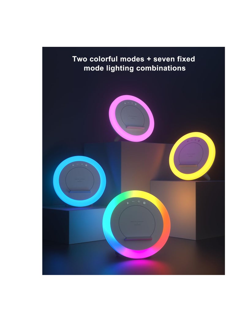 SYOSI Wireless Charging Bluetooth Speaker, Night Light Bluetooth Speaker, Color Changing Bluetooth Speaker Night Light, Wireless Charger Stand LED Music Lamp, Gifts Girls Boys (6.6inch) - Image 4