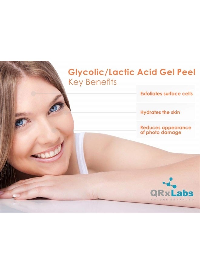 QRxLabs Glycolic/Lactic Acid 30/20 Gel Peel with Calendula, Chamomile and Green Tea Extracts - Professional Grade Chemical Face Peel for Acne Scars, Collagen Boost, Wrinkles, Fine Lines - AHA - 1 fl oz - Image 2