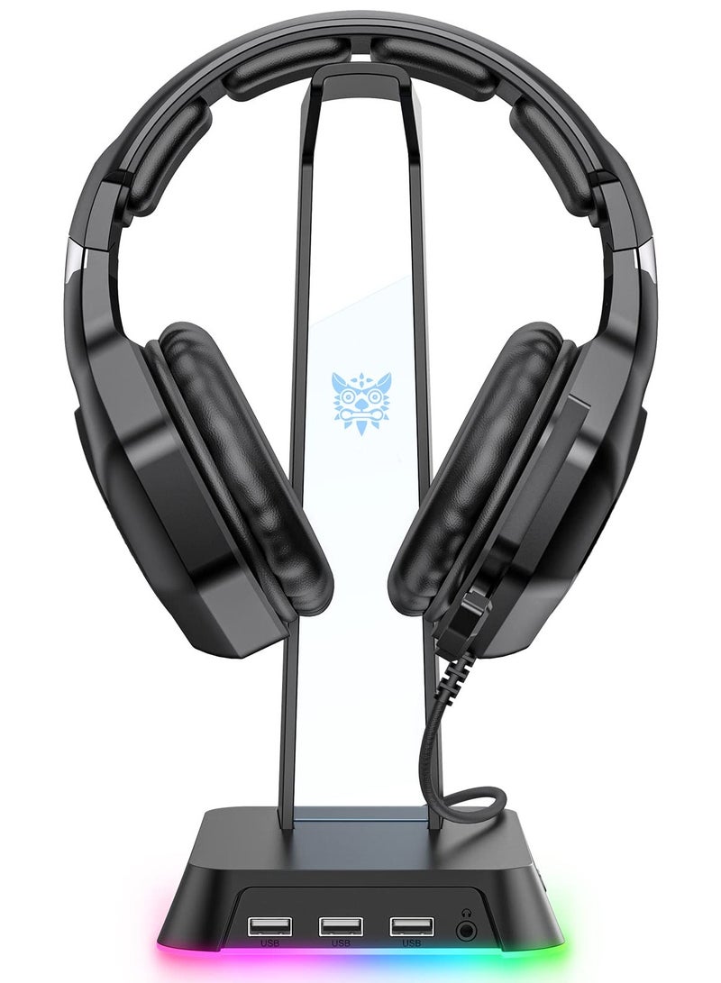 onikuma ST-2 RGB Gaming Headset Holder Detachable Hub With 3 USB Charging Ports - Image 1