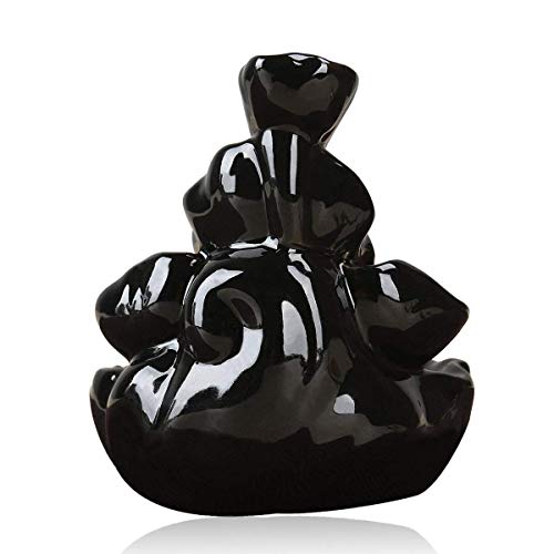 CRAFTAM Polyresin Dropping Smoke Backflow Fountain Cone Incense Holder Showpiece Figurine with Free 10 Back Flow Incense Cones Item Name - Image 4