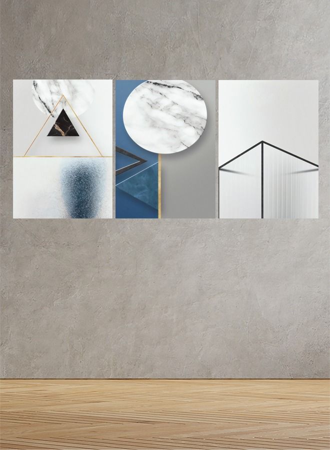 ماركتنا لوحة جدارية فنية لتزين الحائط بتصميم تجريدي ثلاث قطع مقاس 120X60سم - Image 1