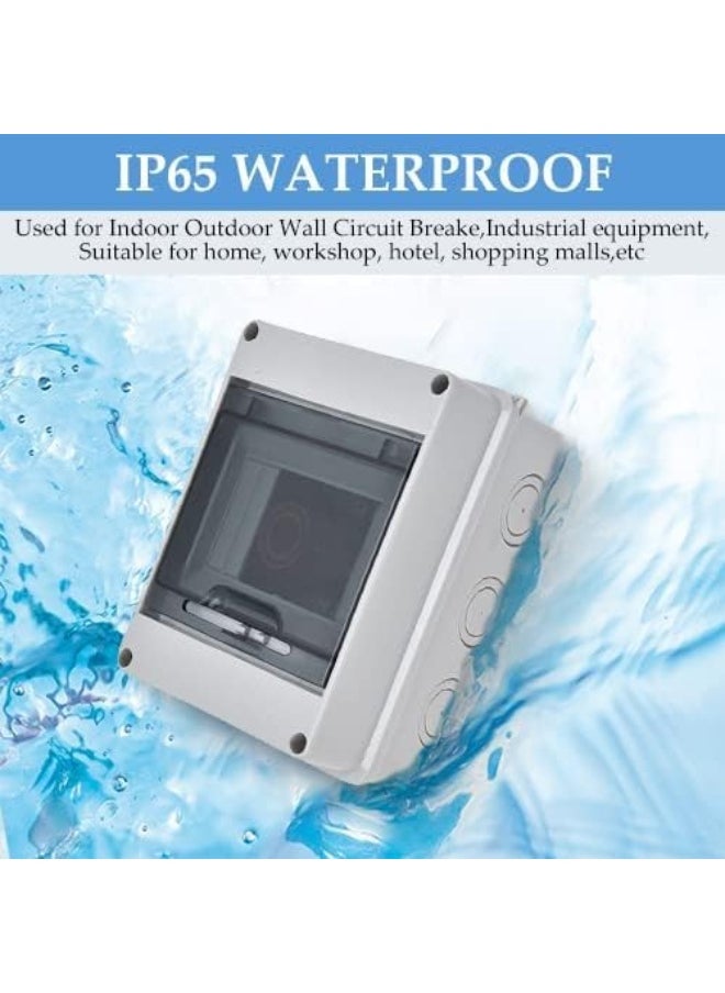 melfi Melfi IP65 ABS Transparent Cover Electrical Box â€“ Waterproof Distribution Protection Box for Circuit Breaker, Indoor Wall-Mount, and Din Rail Power Switch Control (5 WAY)  - Image 4
