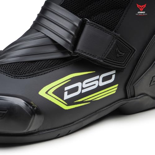 DSG Gp-1 Riding Boot- Black Yellow Fluo (Size-11) - Image 4