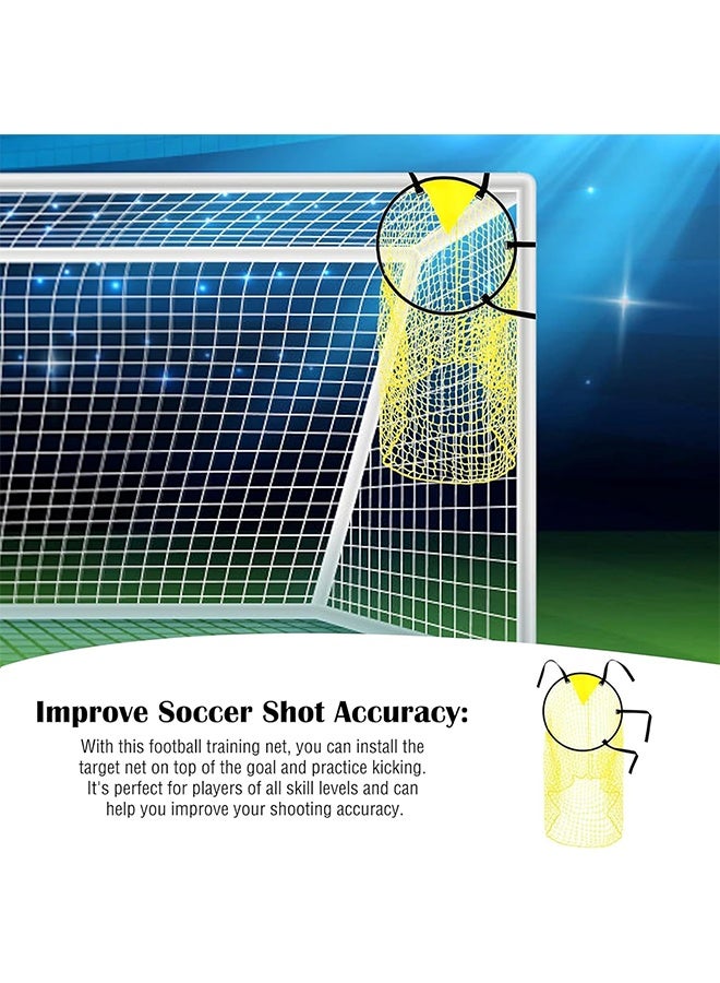 Ocean Football Goal Net Bag, Soccer Target Goal, Football Target Net, Football Practice Training Target Free Kick Shooting Target Teenagers Practice Shooting (Yellow) - Image 3