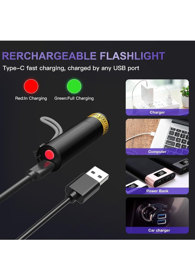 Y&D UV Flashlight 365nm - Portable Rechargeable Mini Blacklight LED Ultraviolet Light for Detecting Pet Urine Stains, Fluorescent Material, Money and Amber - Image 5
