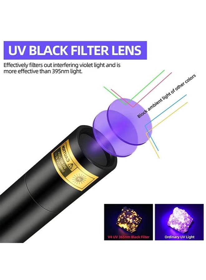 Y&D UV Flashlight 365nm - Portable Rechargeable Mini Blacklight LED Ultraviolet Light for Detecting Pet Urine Stains, Fluorescent Material, Money and Amber - Image 3