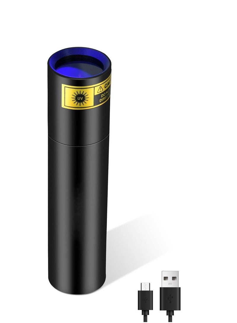 Y&D UV Flashlight 365nm - Portable Rechargeable Mini Blacklight LED Ultraviolet Light for Detecting Pet Urine Stains, Fluorescent Material, Money and Amber - Image 1