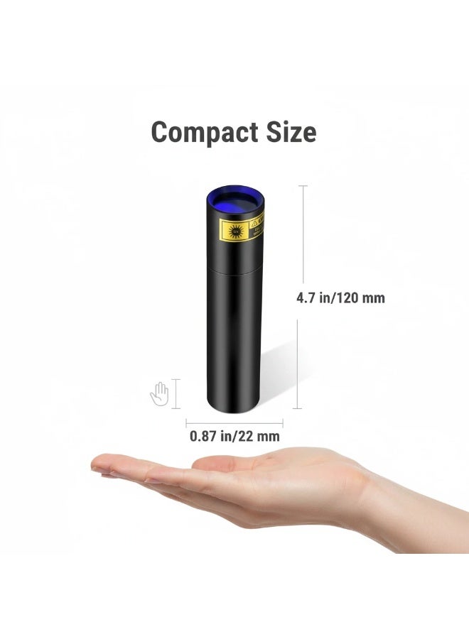 واي آند دي مصباح يدوي بالأشعة فوق البنفسجية 365 نانومتر | مصباح LED صغير قابل لإعادة الشحن عبر منفذ USB-C – ضوء فوق بنفسجي للكشف عن بول الكلاب الأليفة والبقع، ومعالجة الراتنج واختبار العوامل الفلورية - Image 5