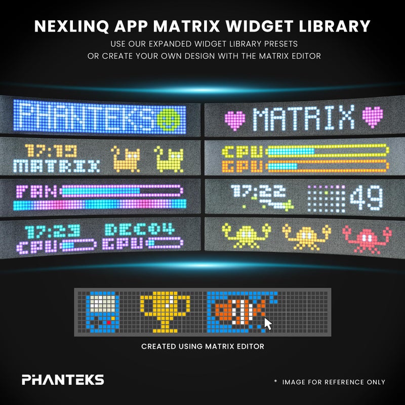 Phanteks XT View Matrix Mid-Tower ATX Gaming PC Case, 600-LED Matrix Display, Tempered Glass Front & Side Panels, USB-C 3.2 Gen2, 3X D-RGB Fans Included, Rear-Connector Ready (Charcoal Black) - Image 3