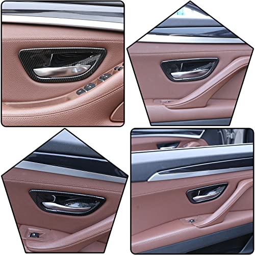 YUECHI for BMW 5 Series F10 520 528 525 2011-2017 Carbon Fiber Style Car Interior Door Handle Bowl Cover Trim - Image 2