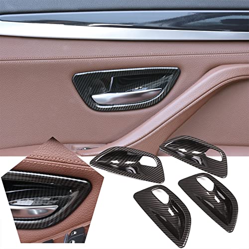 YUECHI for BMW 5 Series F10 520 528 525 2011-2017 Carbon Fiber Style Car Interior Door Handle Bowl Cover Trim - Image 1