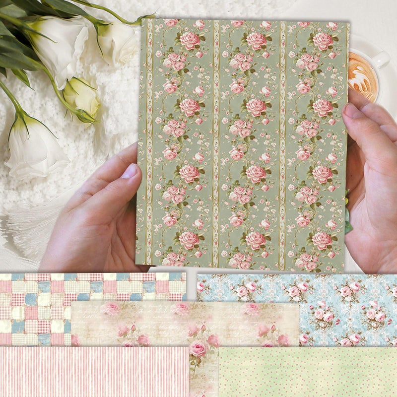 MIATTCLD Scrapbook Paper Double Sided Decorative Craft Paper, 6x6 in Vintage Patterned Papers 48 Sheets Floral Background Papers for Scrapbooking Card Making Journaling Decor (B) - Image 5