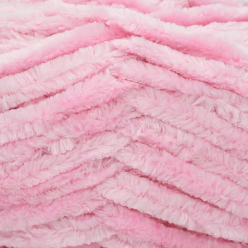 YARFOFUN Velvet Chenille Yarn for Crocheting,Pink Fluffy Velvet Plush Thick Soft Chunky Chenille Baby Blanket Yarn for Crocheting Knitting Beginners 100g/49.2yd（Pink） - Image 2