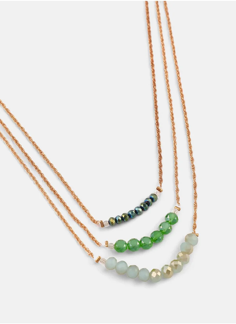 سوهي Stone Studded The Riviera Multi-Layer Necklace