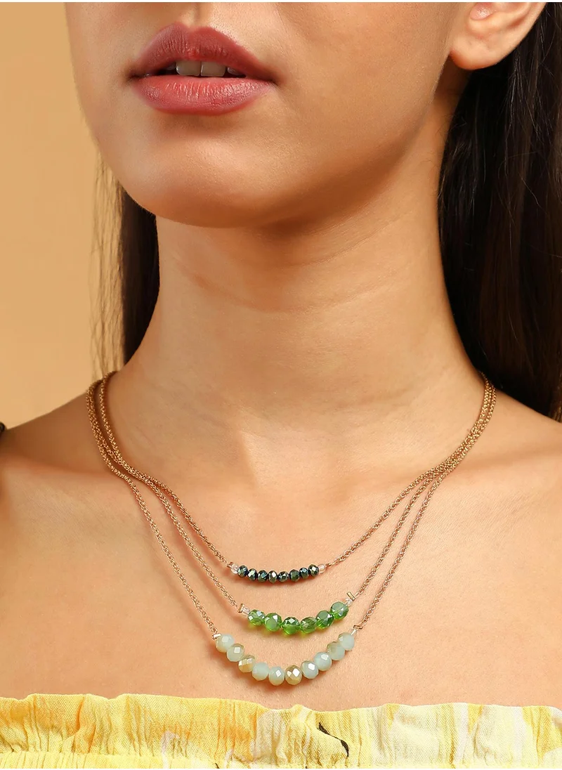 سوهي Stone Studded The Riviera Multi-Layer Necklace