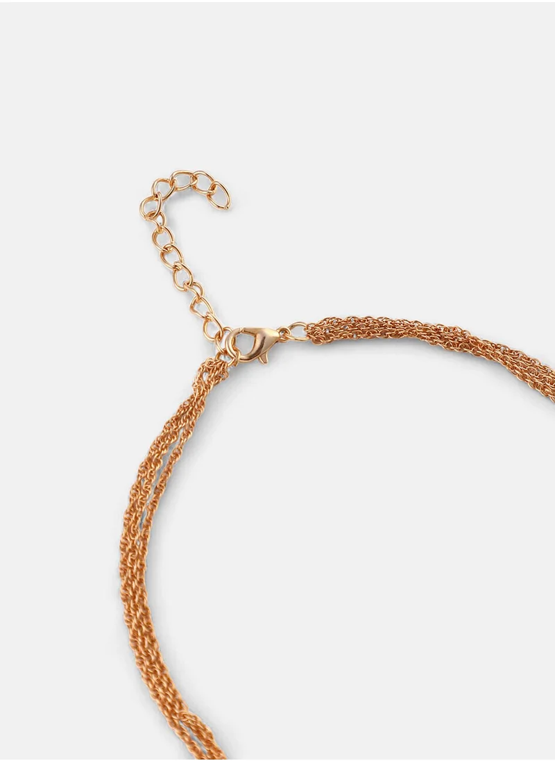 سوهي Stone Studded The Riviera Multi-Layer Necklace