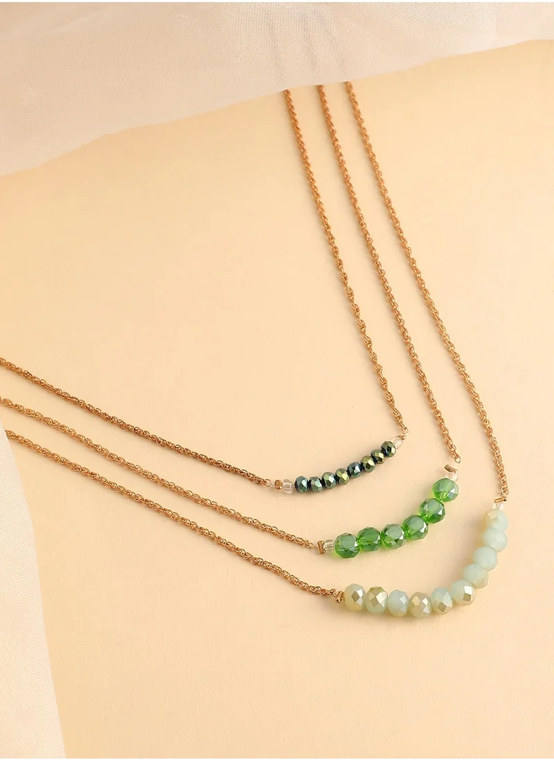 سوهي Stone Studded The Riviera Multi-Layer Necklace