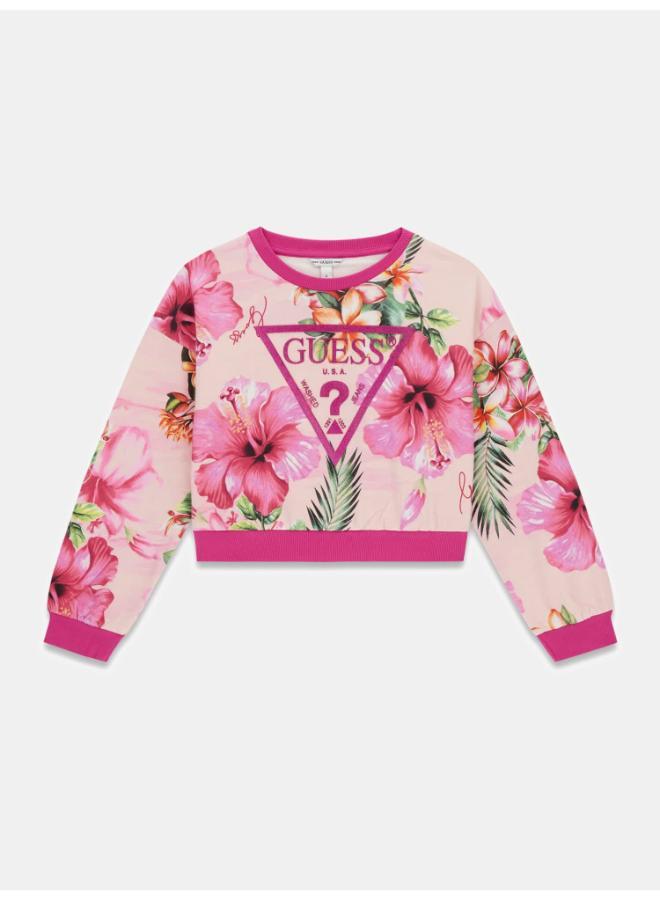 GUESS Youth Printed Crop Crew Neck Sweatshirt - Image 5