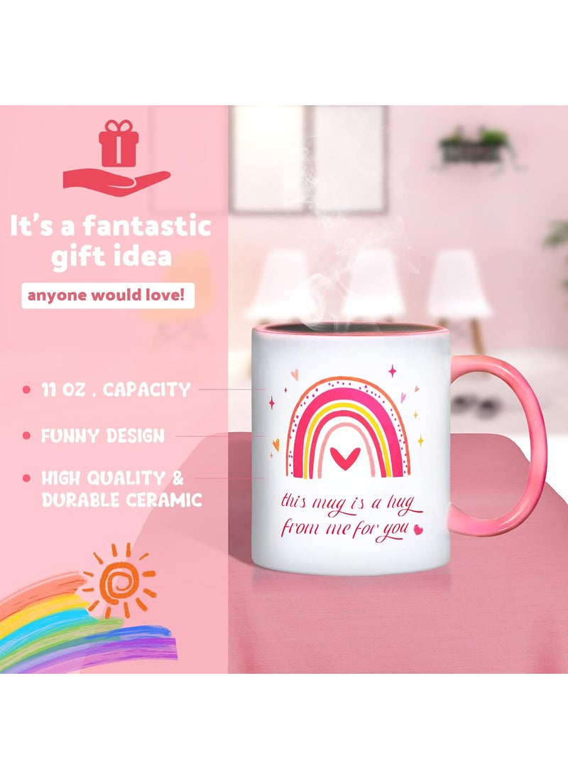 Nuenen Mug Gift Sympathy Gifts for Her Mom Friends Women Rainbow Hug Cup Coffee Mugs Hug from Me Divorce cup Get Well Encouragement Sympathy Condolence presents 11 oz  - Image 4
