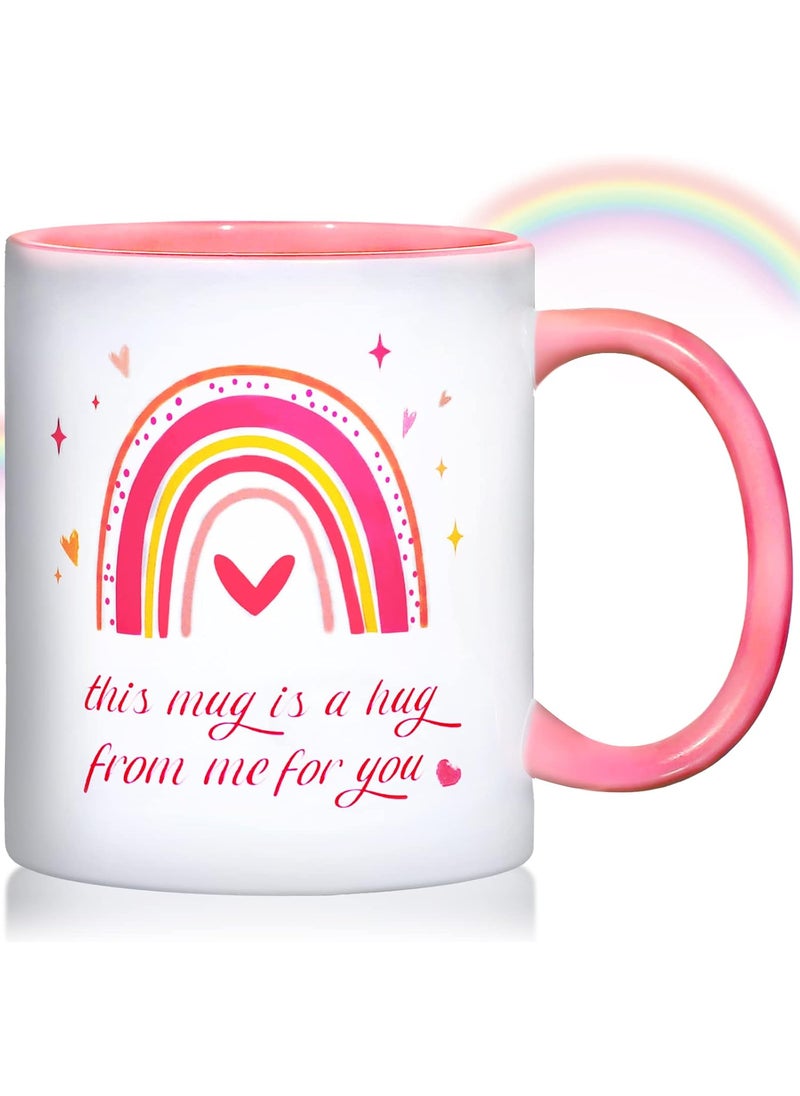 Nuenen Mug Gift Sympathy Gifts for Her Mom Friends Women Rainbow Hug Cup Coffee Mugs Hug from Me Divorce cup Get Well Encouragement Sympathy Condolence presents 11 oz  - Image 1